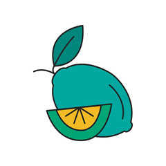 Lime icon, cartoon style