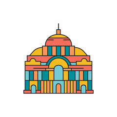 Palace icon, cartoon style