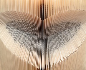 bladzijde van boek in hartvorm