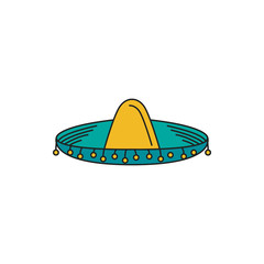 Sombrero icon, cartoon style