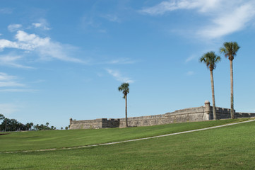 Fototapeta na wymiar Castillo de San Marcos. Saint Augustine, Florida, United States. Historical fort. Old military architecture.