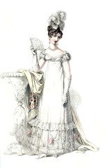 Fototapeta premium Woman in old fashion dress