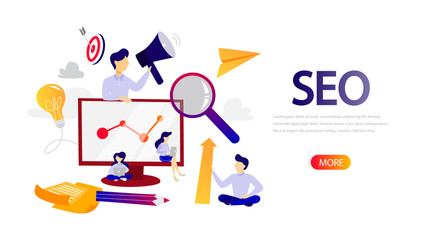 SEO horizontal flat banner for your website