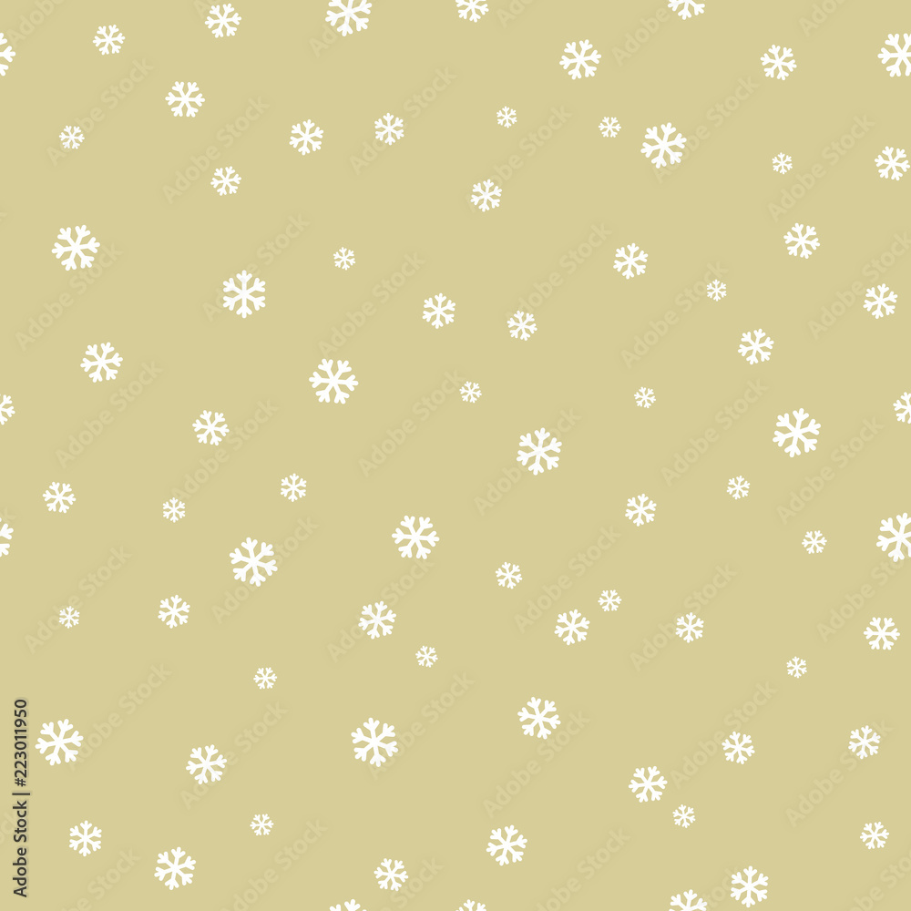 Poster seamless gold pattern with snowflakes. vector holiday pattern
