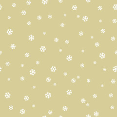 Seamless gold pattern with snowflakes. Vector holiday pattern