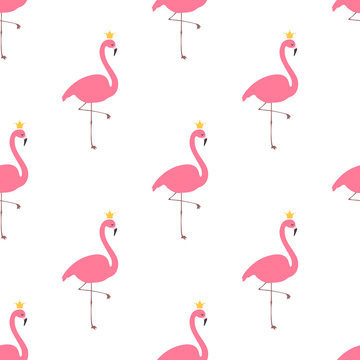 Flamingo with crown pattern