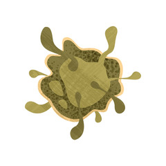Green pathogenic bacteria. Biology microorganism. Science and microbiology theme. Flat vector icon with texture