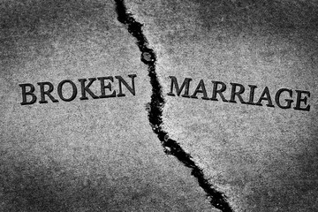 Fototapeta premium Broken Marriage Divorce Couple Torn Apart Destroyed Relationship