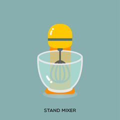 YELLOW STAND MIXER
Yellow stand mixer or cake mixer, popular household appliance, on cool green background with word.