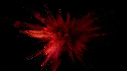 Explosion von farbigem Pulver auf schwarzem Hintergrund. © Jag_cz