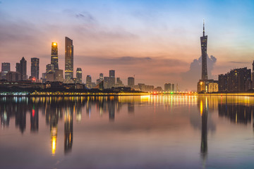 Guangzhou city sunrise - obrazy, fototapety, plakaty