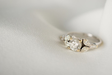 Jewelry wedding diamond ring close up