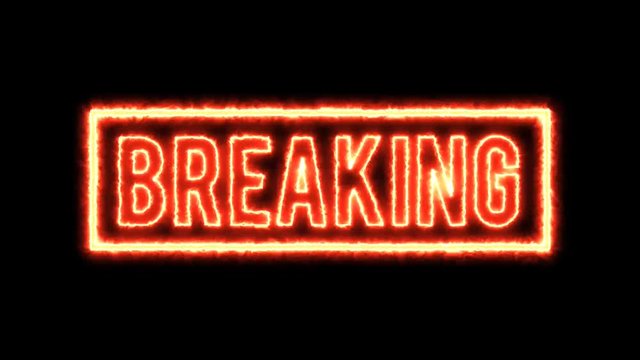 4k Breaking News Background With Dirty Twitch Effect/
Animation of a grunge burning textured red breaking news title, with various vintage distorted twitch and glitch effects