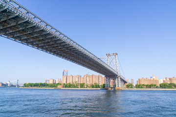 Fototapeta premium A view of Williamsburg Bridge in New York City.