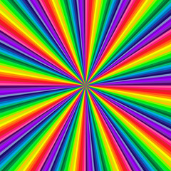Background of vivid rainbow colored swirl twisting towards center.