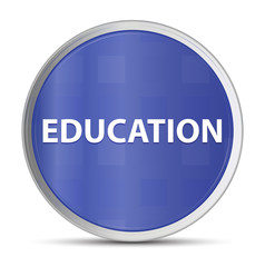 Education blue round button