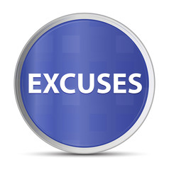 Excuses blue round button