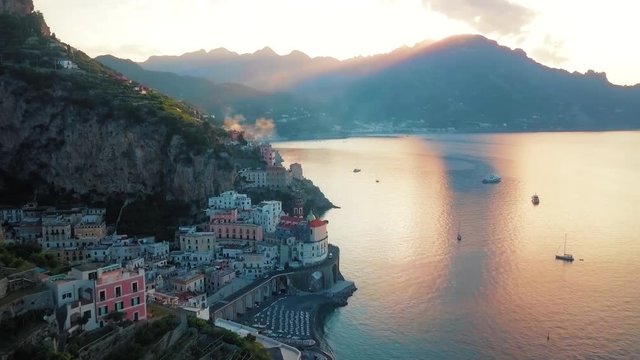 Atrani Aerial by Dawn, Amalfi Coast