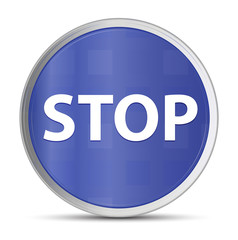 Stop blue round button