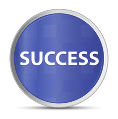 Success blue round button