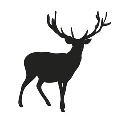deer lies, silhouette, vector