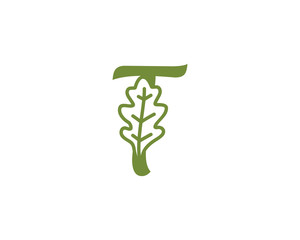 Oak And Letter T Logo Icon 001