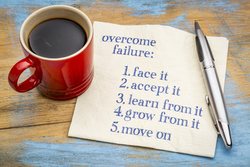 overcome failure tips on napkin