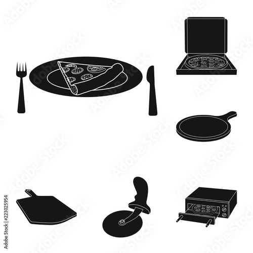 Vector Illustration Of Pizza And Food Logo Collection Of