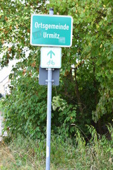 Rheinradwegsschild Urmitz