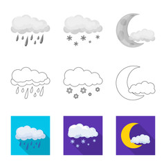 Vector design of weather and climate icon. Set of weather and cloud stock symbol for web.