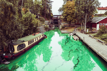 Ørje, Haldenvassdraget - Narrow Chanel Green Water