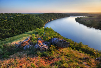 sunset over the Dniester River