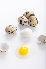 Obraz premium boiled and broken quail egg