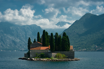 Obraz premium An island called Sv. Djordje. This island is located in Boka Kotorska bay near Perast in Montenegro.