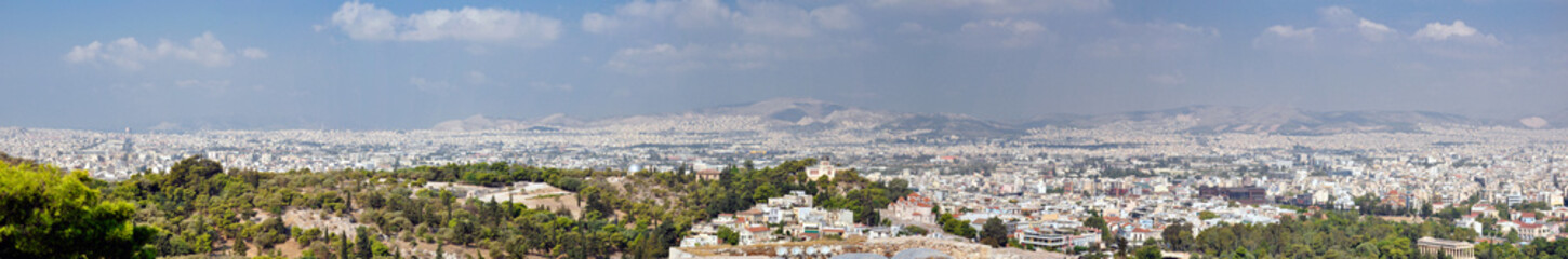 Fototapeta premium Panorama of the city of Athens in Greece from the parthenon