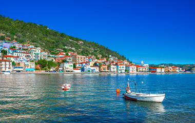 Fototapeta premium View of the picturesque coastal town of Gythio, Peloponnese, Greece.