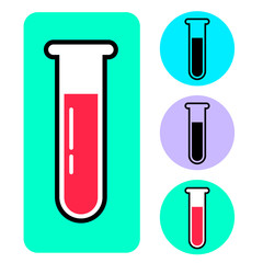 Flat style, blood sample vector icon illustration