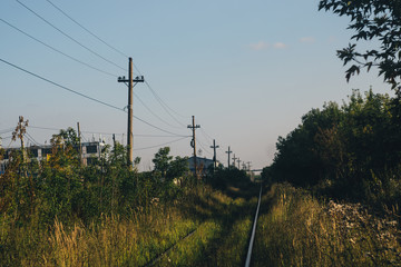 Power line along the railway