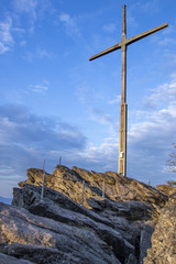summit cross in the morning light