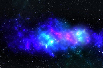The center of milky way galaxy and space dust in the universe, Night starry sky with stars in...