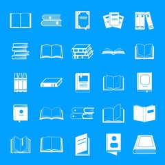 Book icons set. Simple illustration of 25 book vector icons for web