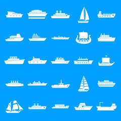 Fototapeta na wymiar Boat icons set. Simple illustration of 25 boat vector icons for web