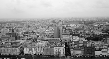 Obraz na płótnie Canvas Warsaw, Poland from the Palace of Culture and Science