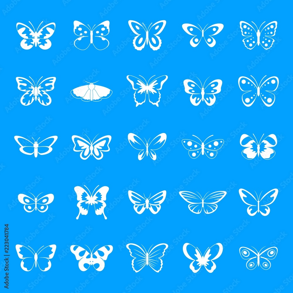 Canvas Prints Butterfly icons set. Simple illustration of 25 butterfly vector icons for web