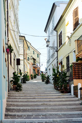 Fototapeta na wymiar La costarella street in Numana City - Italy