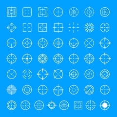 Obraz premium Aim target icons set. Simple illustration of 50 aim target vector icons for web