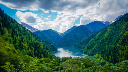 Fototapeta na wymiar Lake of Ritsa. Abkhazia