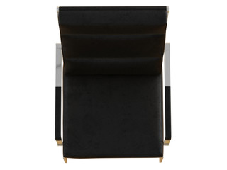 Black leather armchair with high backrest on a white background 3d rendering