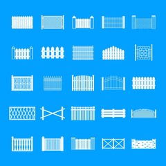 Fototapeta premium Fence icons set. Simple illustration of 25 fence vector icons for web