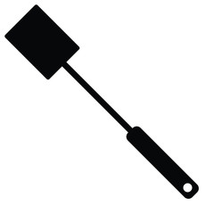 A black and white silhoutte of a BBQ Spatula